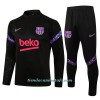 Sudadera De Entrenamiento Trajes FC Barcelona Cremallera De Cuarto 2022-23 Negra - Niño